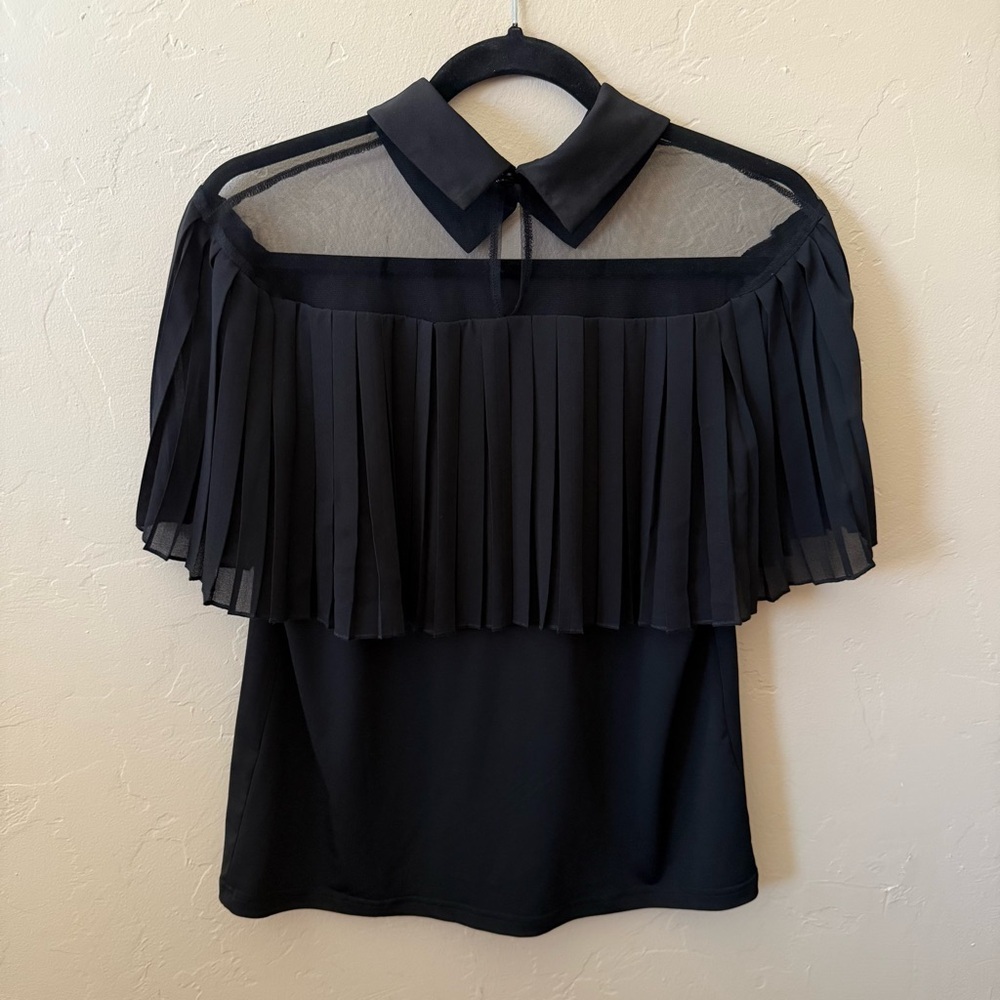 For Cynthia | Black Mesh Detail Top – Size S - Picture 4 of 4